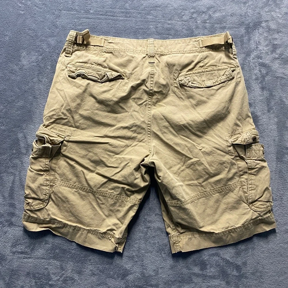 Gap Shorts Mens 34 Cargo Khaki Tan Wide Leg Utility Outdoor Baggy Made in 2010